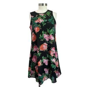 Calvin Klein Black Floral Dress Sleeveless Office Siren Chic 4